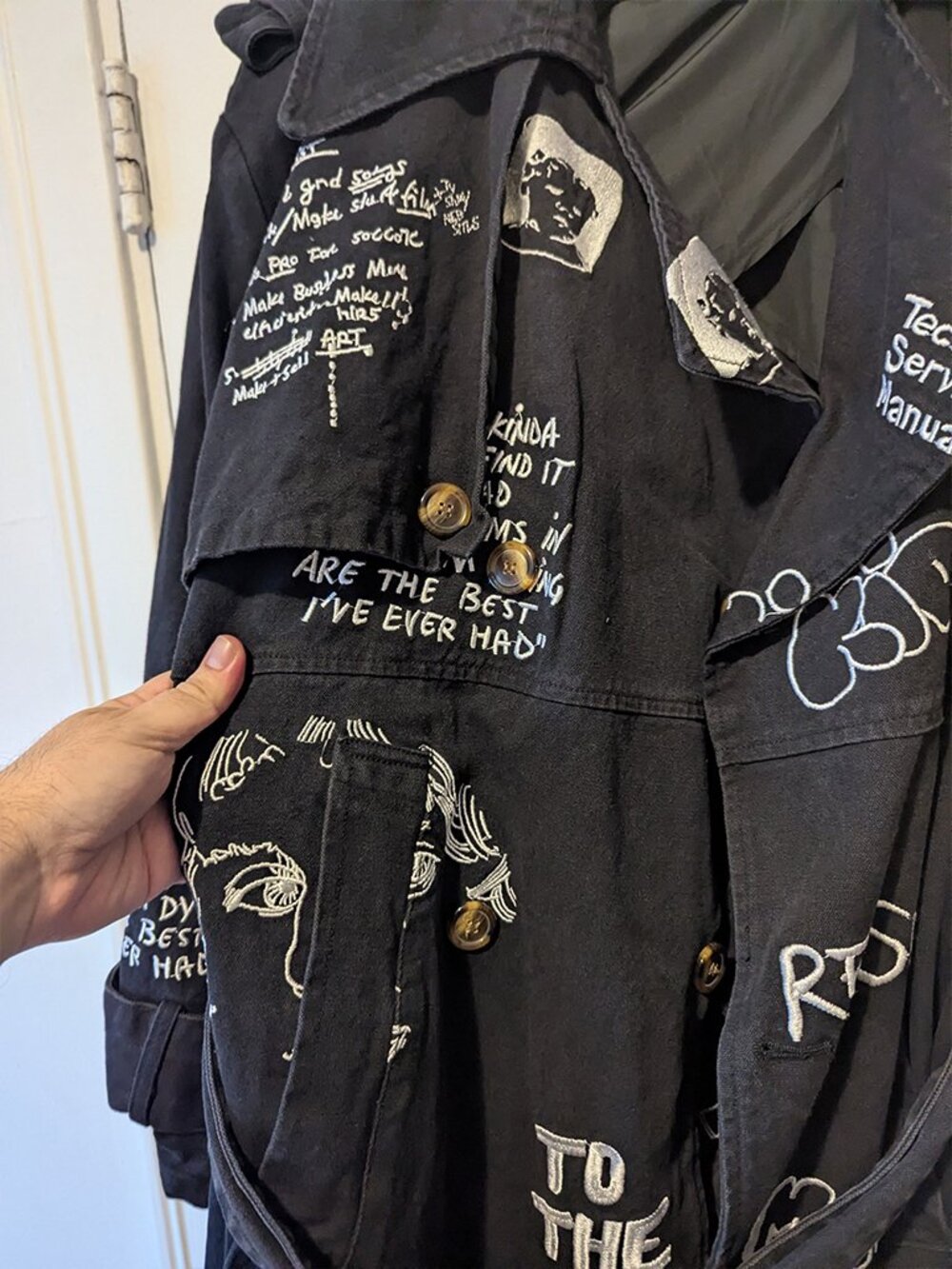 KIDSUPER - Embroidered trench coat - Sz S (fits oversized) - Picture 3 of 8